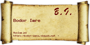 Bodor Imre névjegykártya
