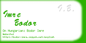 imre bodor business card